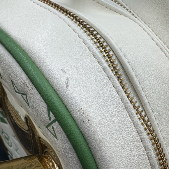 Green and White Backpack with Gold Horns main image 5